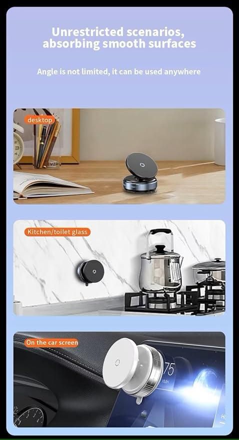 STARQ 360° Vaccum Magnetic Phones Holder, Magnetic Car Phone Mount, Hands-Free Suction Cup Phones Holder for