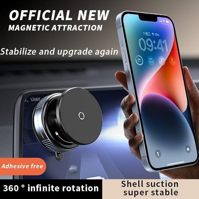 STARQ 360° Vaccum Magnetic Phones Holder, Magnetic Car Phone Mount, Hands-Free Suction Cup Phones Holder for